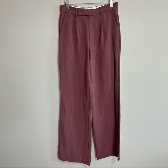 Zara Dusty Rose Mauve Wide Leg Dress Pants Women’s Size Medium - Picture 1 of 7
